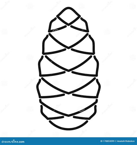 Wreath Pine Cone Icon Outline Style Stock Vector Illustration Of