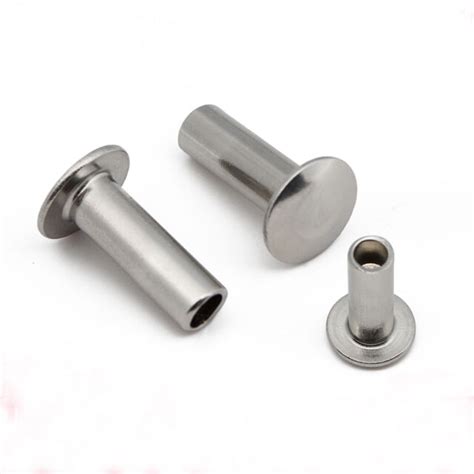 M Mm L Stainless Steel Hollow Rivets Flat Round Head Half Empty