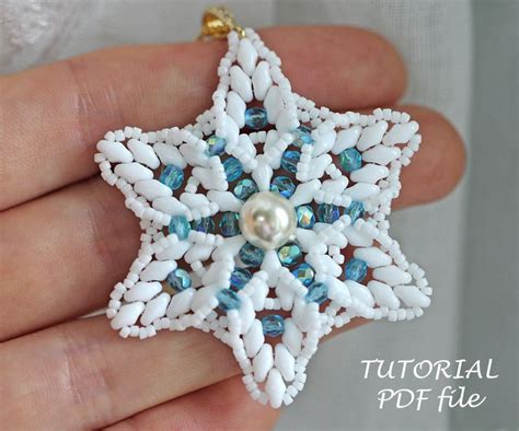 Beading Tutorial Snowflake Pendant Beaded Snowflake Tutorial