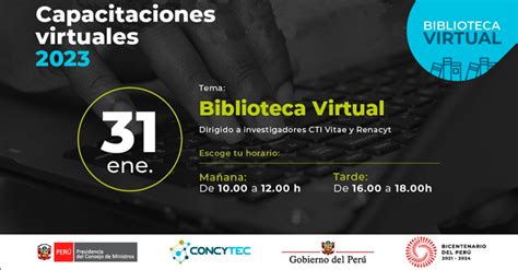 Capacitaci N Virtual Gratuita Concytec Uso De La Biblioteca Virtual