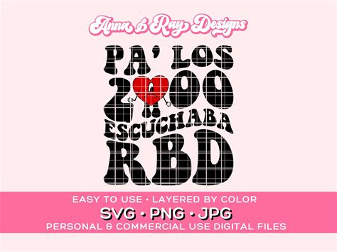 Retro Wavy Pa Los 2000 Escuchaba RBD Svg Png Digital Files