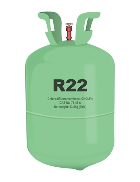 Ilustración realista del cilindro de gas R22 Vector Premium