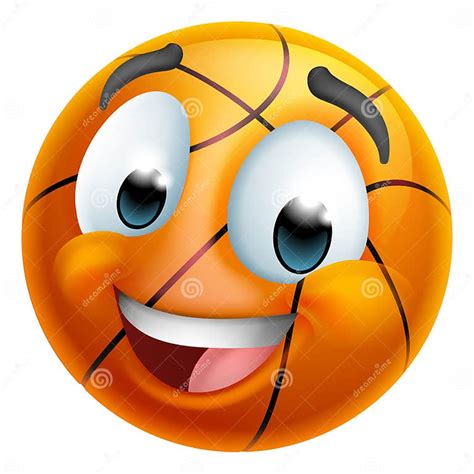 Basketball Ball Emoticon Face Emoji Cartoon Icon Stock Vector