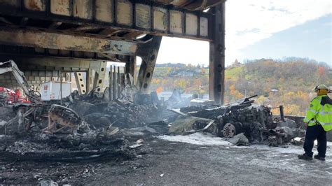 Massive Fire After A Semi Truck Bridge Crash Over Ohio River