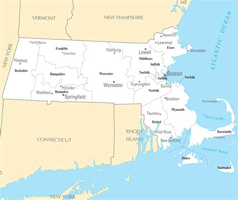 Massachusetts Cities And Towns - MapSof.net