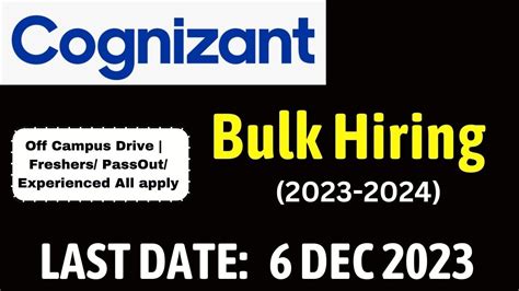 Cognizant Mass Hiring Start Cognizant Off Campus Drive Fresher