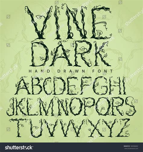 Vine Font Alphabet Eps 10 Vector Stock Vector 186586802 Shutterstock