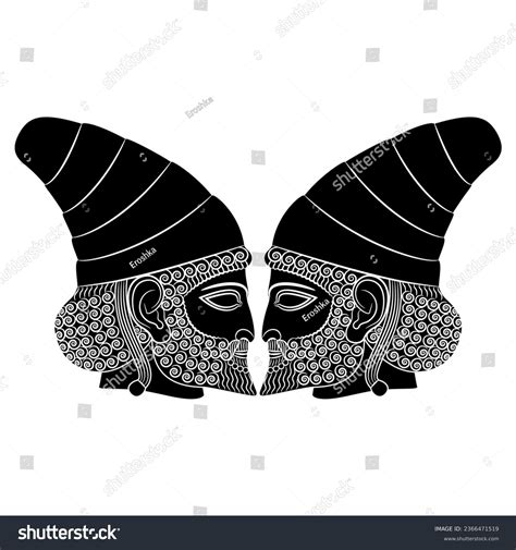 Symmetrical Ethnic Design Two Heads Profile Stock Vector Royalty Free 2366471519 Shutterstock