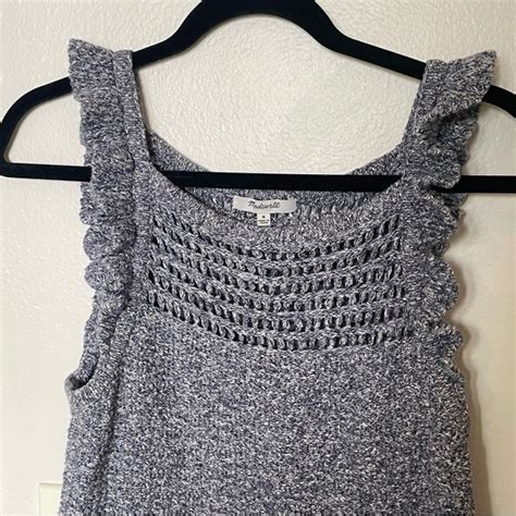 Madewell Tops Madewell Ruffled Crochet Sweater Tank Poshmark