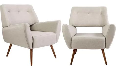 Kit Poltronas Melli P S Palito R Stico Linho Bege Domi Cor Nude Desenho Do Tecido Liso