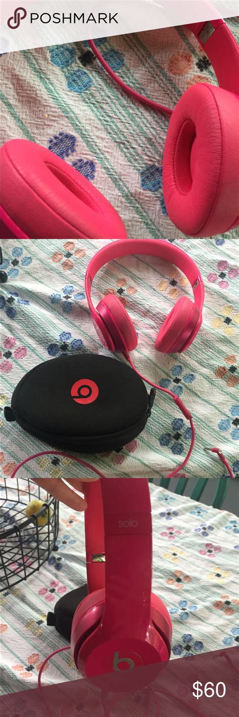 Beats By Dre Hot Pink 💕 Beats By Dre Wired Headphones 🎧 In Euc Sound Is Awesome Hot Pink In