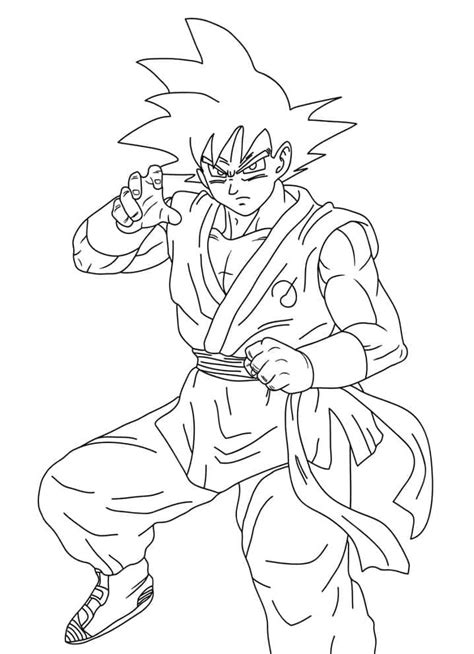 Coloriage Dessin de Son Goku télécharger et imprimer gratuit sur