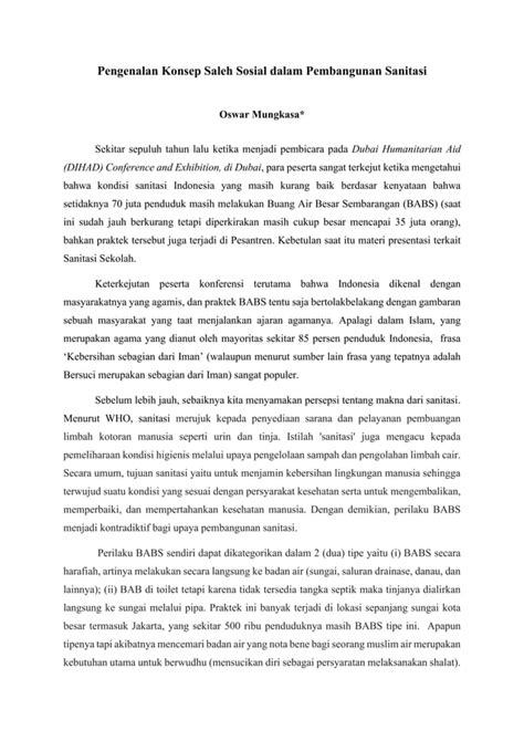 Pengenalan Konsep Saleh Sosial Dalam Pembangunan Sanitasi Pdf