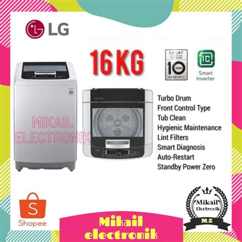 Jual Mesin Cuci Top Loading Bukaan Atas 16 Kg Lg T2516vspm Smart