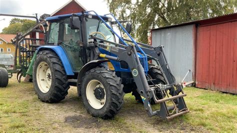 K P Traktor New Holland Tl A Wd Skogsutrustad Med Lastare P