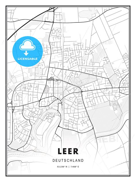 Leer Germany Modern Map Print Template In Various Formats Hebstreits