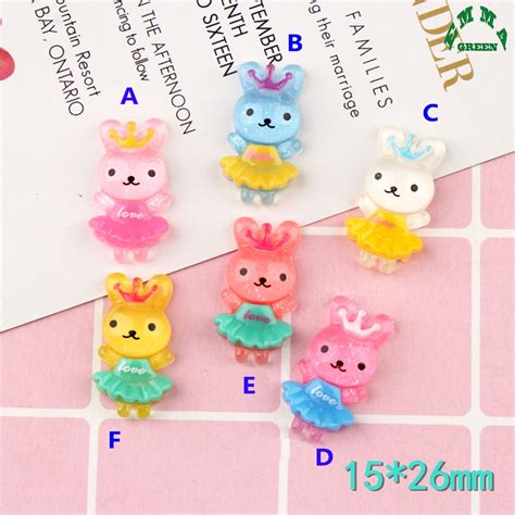 Bunny Charms Resin Charms For Slime Animal Charms 10pcs Flatback