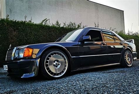 Black Mercedes Benz 190E Parked on the Street