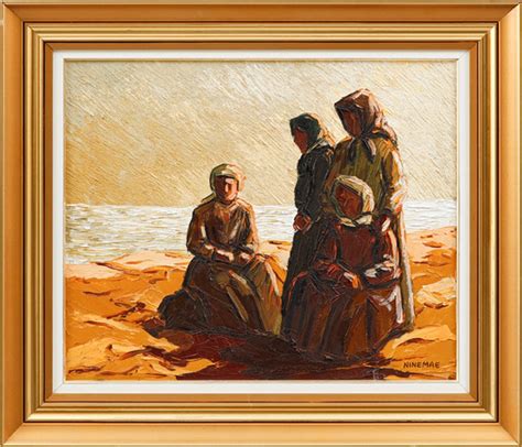 BORIS NINEMAE Fisherwomen S Sunny Sunday Oil On Canvas Signed Art