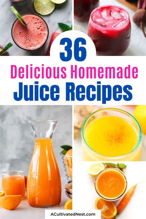 36 Delicious Homemade Juice Recipes- A Cultivated Nest