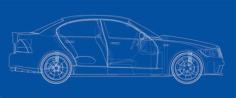 Car Sketch Vector Drawing Simple Blueprint Vector Drawing Simple