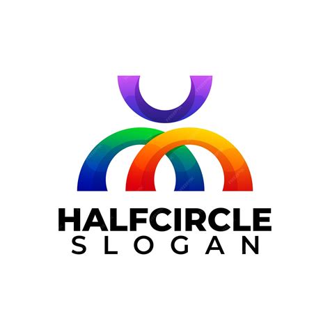 Premium Vector | Half circle multicolor modern logo