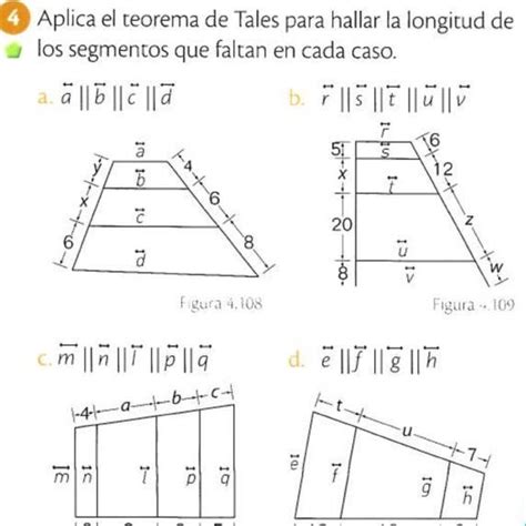 Aplica El Teorema De Tales Para Hallar La Longitud De Los Segmentos Que