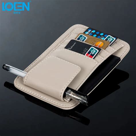 Car Sun Visor Organizer Auto Interior Accessories Leather Pocket ...