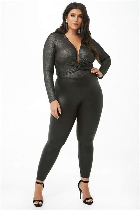 Plus Size Metallic Bodysuit Plus Size Outfits Clothes Metallic Bodysuit