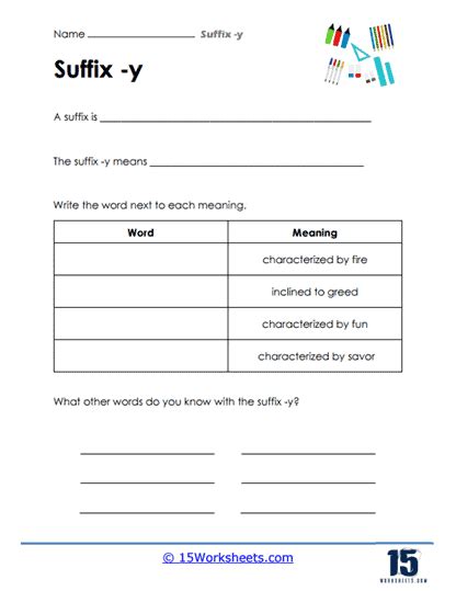 Suffix Y Worksheets 15 Worksheets Library