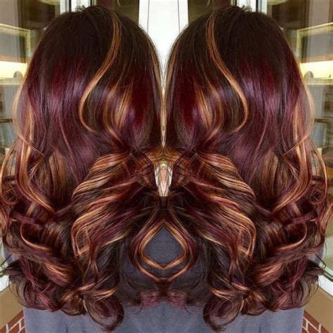 Burgundy Hair With Copper Highlights