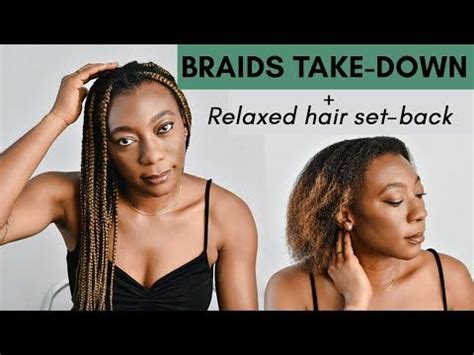 Taking Down Knotless Braids Massive Hair Breakage Relaxed Hair