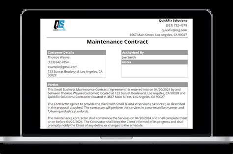 Maintenance Contract Template Housecall Pro