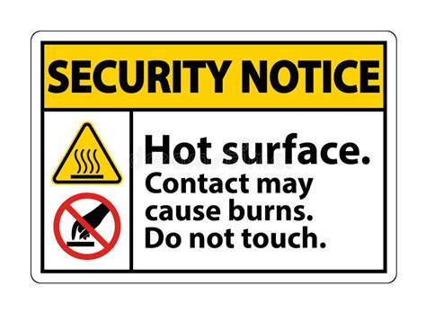 Seurity Notice Hot Surface Do Not Touch Symbol Sign Isolate On White Background Vector