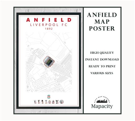 Liverpool Anfield Map Digital Printable Map Liverpool FC - Etsy