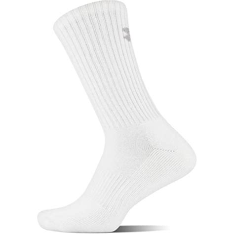 Under Armour - Under Armour Performance 4 Pair Crew Socks, White, Large ...