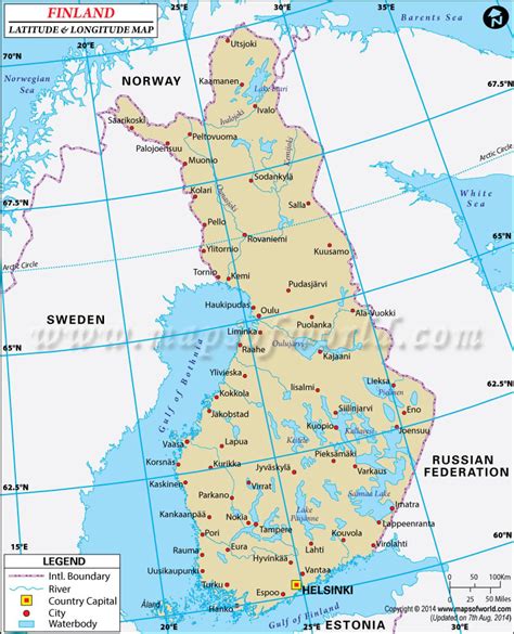 Finland Latitude And Longitude Map