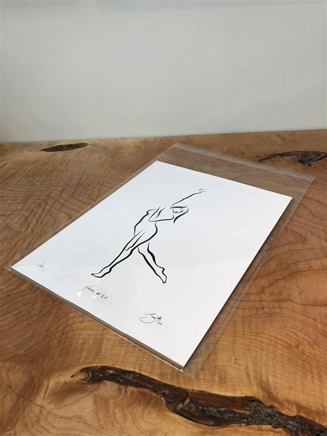 Michael Binkley Haiku 24 Digital Vector Drawing Dancing Female Nude Woman Figure Arm Raised