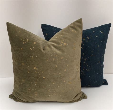 Teal Gold Pillow Covers/ Teal Pillows/ Gold Metallic Pillows/ - Etsy