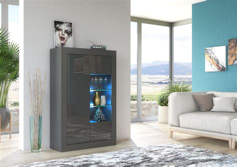 Display Cabinet 140cm + LED Lights - Mex Furniture