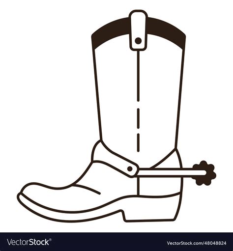 Cowboy boot spurs filled stroke Royalty Free Vector Image