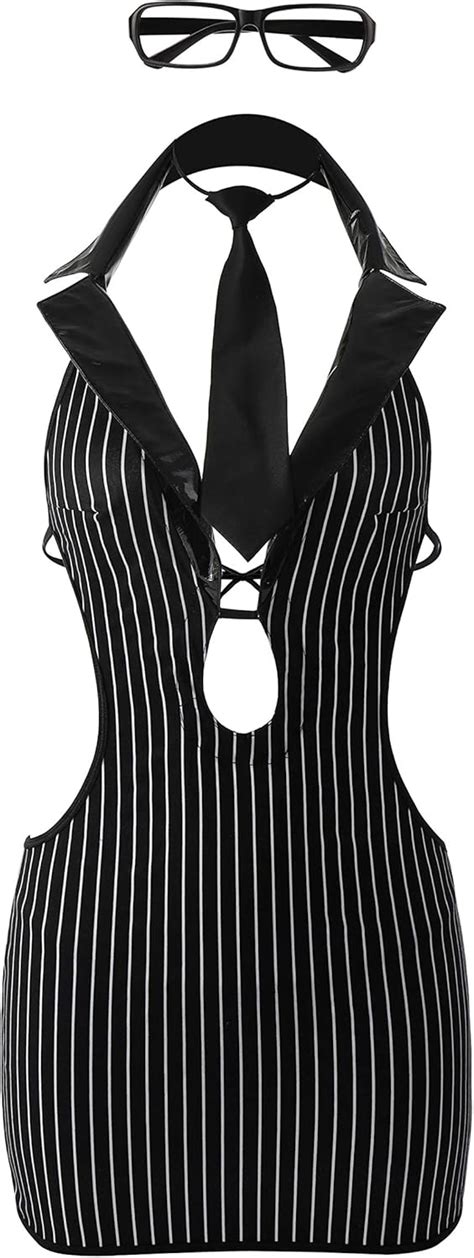Amazon Eromate Sexy Costume For Women Secretary Lingerie Backless Dress Uniform Plus