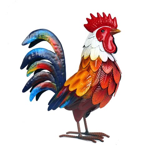 Nouveau | Metal Rooster Garden D cor | Mitre10