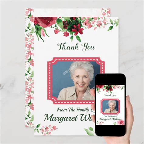 Memorial Thank You Card | Zazzle