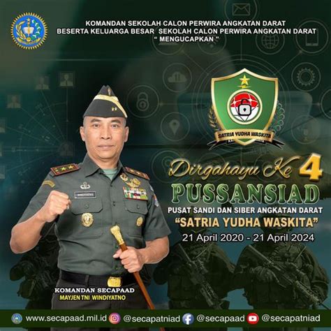 Dirgahayu Ke 4 Pusat Sandi Dan Siber Angkatan Darat Satria Yudha