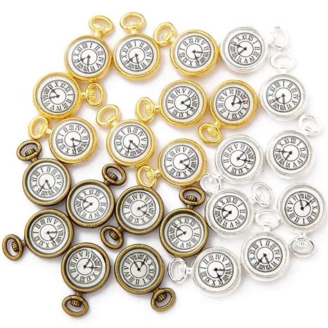 10 St Cke Emaille Charms Antike Bronze Metall Uhr Anh Nger Fit Diy