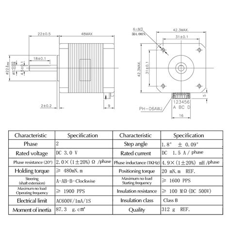 Nema 17 Stepper Motor 17HS8401 48mm Length 1 5A High Torque 48N Cm CNC