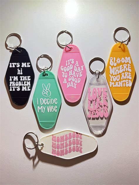 Retro Hotel Keychain Hotel Key Keychain - Etsy