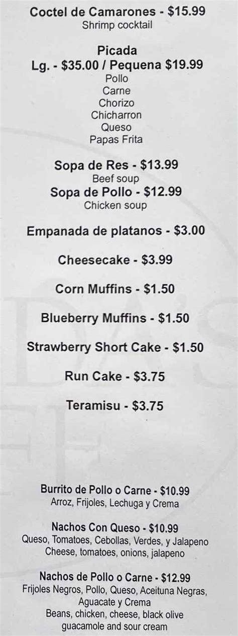 Miranda's Cafe Menu, Utica, NY