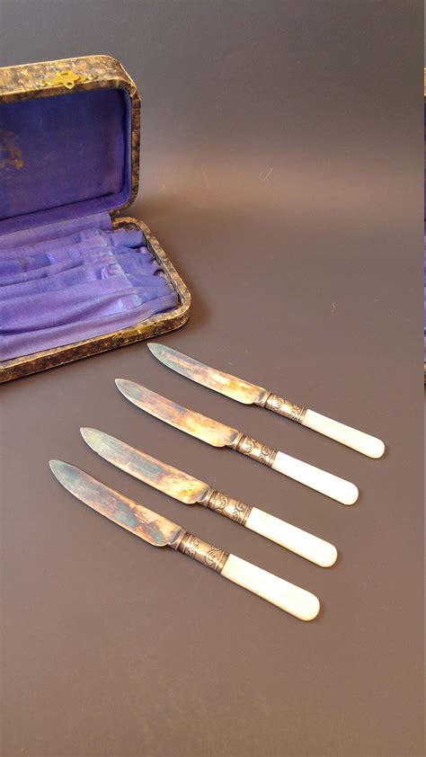 Antique Butter Knife Set 4 Knives Sheffield England Etsy